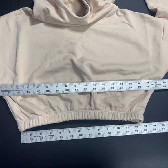 Naked Wardrobe NWOT Hoodie Beige French Terry Crop in‎ Size Small - Picture 7 of 7